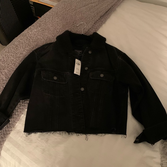 abercrombie black denim jacket